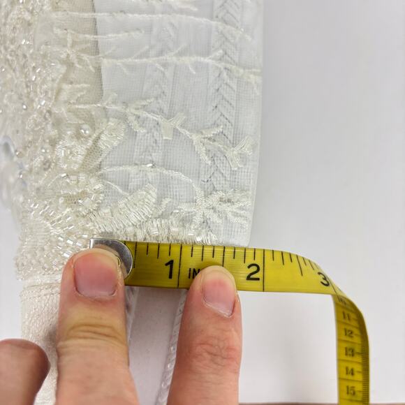 Forever & Always White Lace Platform Sneakers Bridal Bride Wedding Bachelorette - Picture 13 of 14